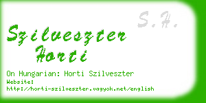 szilveszter horti business card